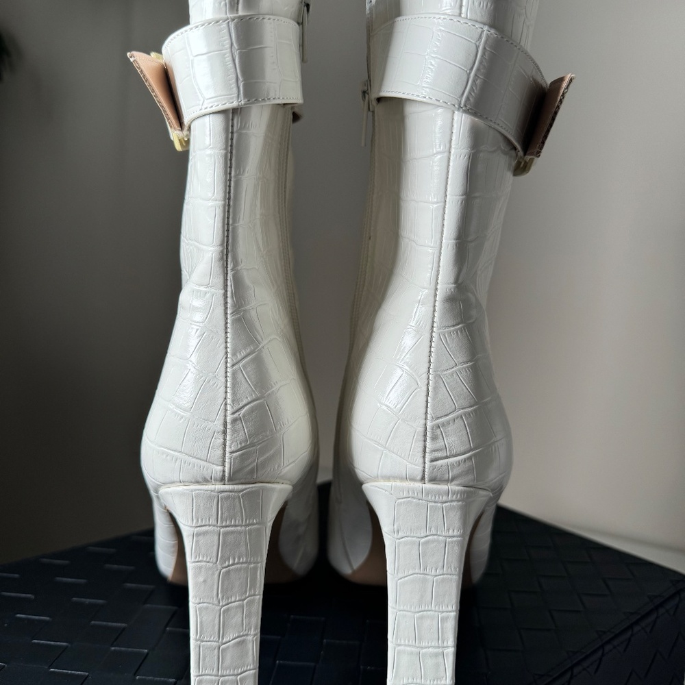 White Eggshell Heels - image 4